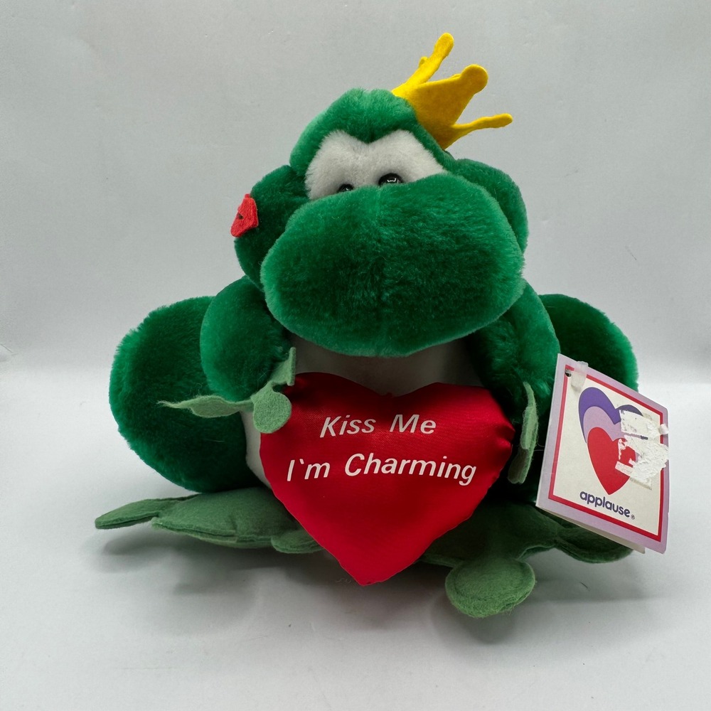 Applause Prince Charming Frog Plush Medium Green Kiss Me I'm Charming 20075